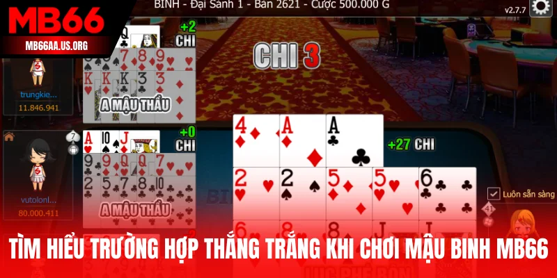 Tìm hiểu trường hợp thắng trắng khi chơi Mậu Binh MB66